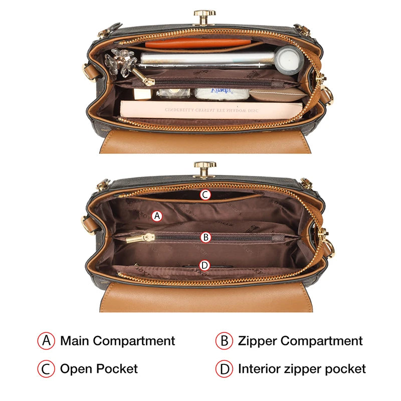 FOXER Women's Shoulder Bag Vintage Signature Tote Bag 2025 Luxury Fashion Female Handbag Crossbody Purse