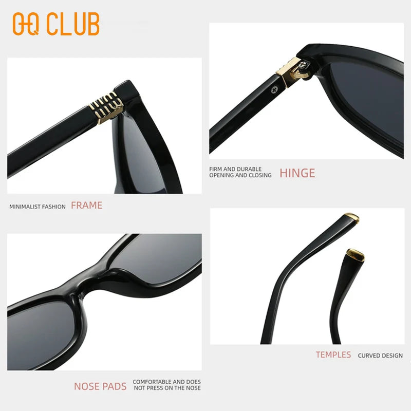 O-Q CLUB Women's Sunglasses Eyepieces Square Brand Designer Men Sun Glasses Man Style Eyewear Lunette Sunglass Woman Lenses Male