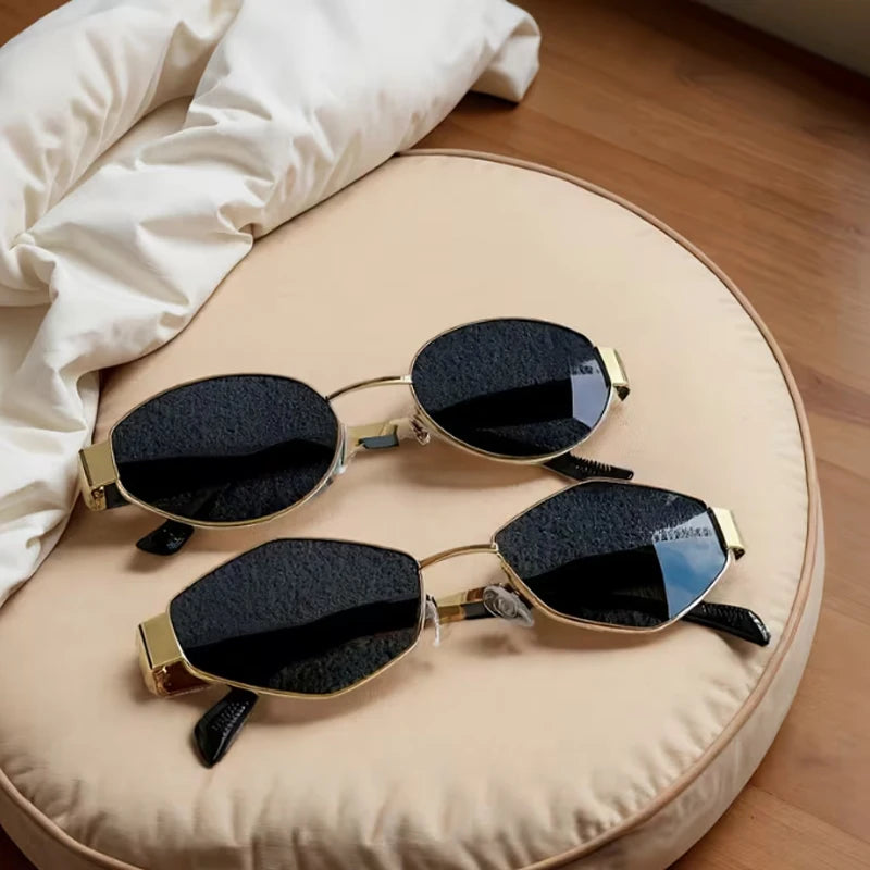 2-pack of elliptical and polygonal fashion trend glasses, unisex and versatile for all styles