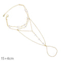 2025 New Micro Pave Clear CZ Tassel Hand Chain Bracelet Gold Color With Round CZ Station Double Chain Fashion Women Jewelry