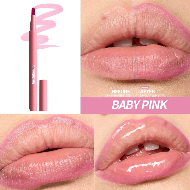 Velvet Brown Lip Liner Pencil Nude Matte Waterproof Non-stick Cup Cherry Red Lip Liner Lip Contour Pen Lipstick Makeup For Woman
