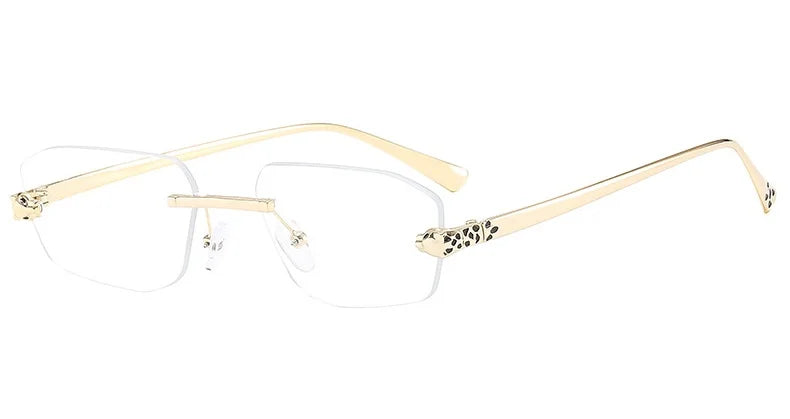 Cheetah Decorative Frameless Polygonal Sunglasses, Retro Simple Women's Sunglasses, Personality Gradient Color Men's Sunglasses.