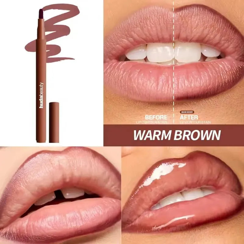 Velvet Brown Lip Liner Pencil Nude Matte Waterproof Non-stick Cup Cherry Red Lip Liner Lip Contour Pen Lipstick Makeup For Woman