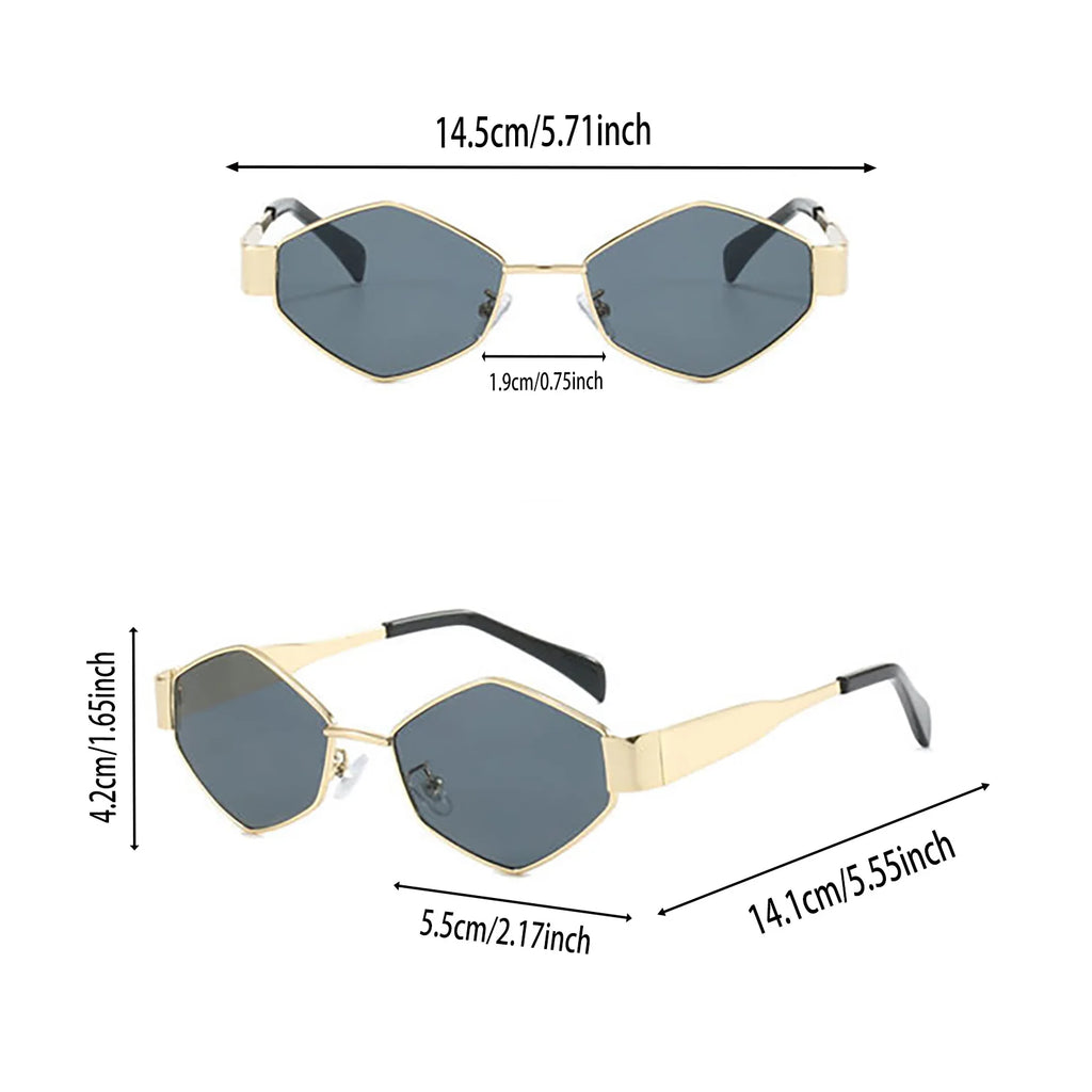 2-pack of elliptical and polygonal fashion trend glasses, unisex and versatile for all styles