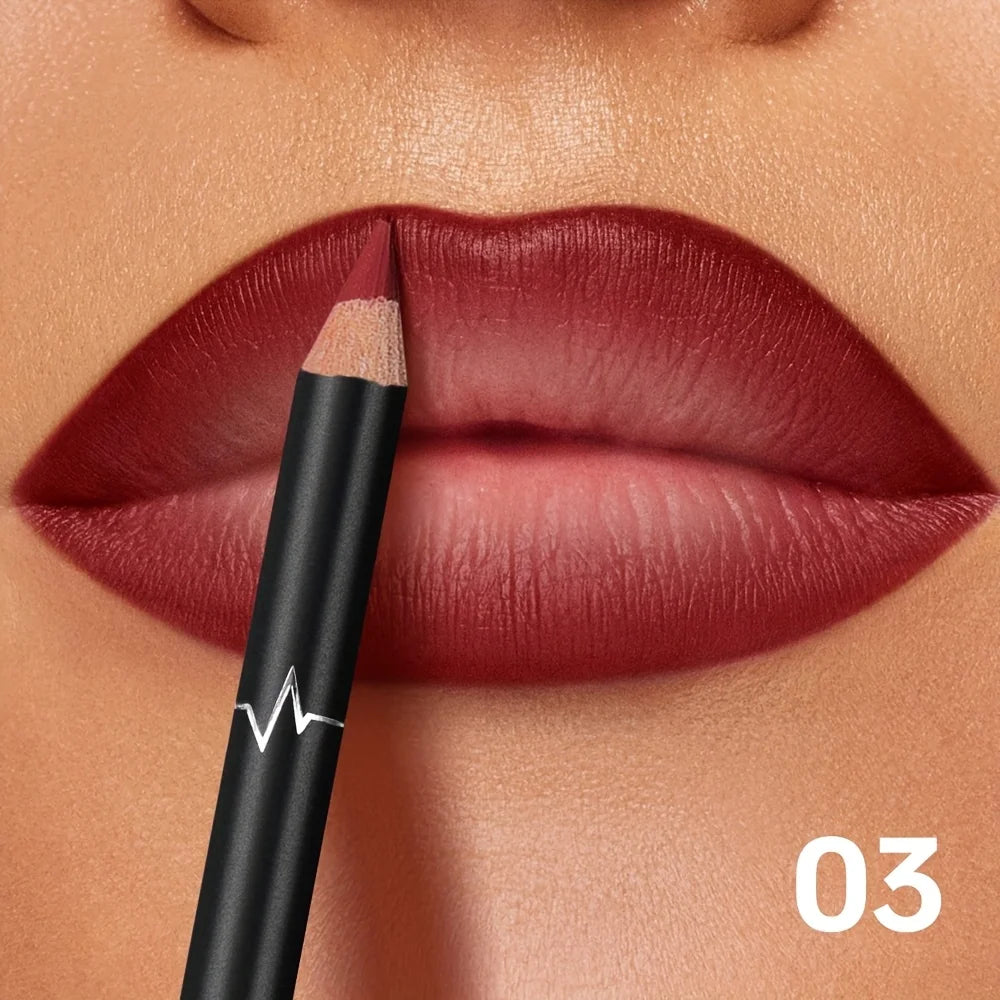 Pudaier 6-Color Waterproof Matte Lip Liner - Long-Lasting, Non-Transfer Formula, Matte Finish, 6 Versatile Shades