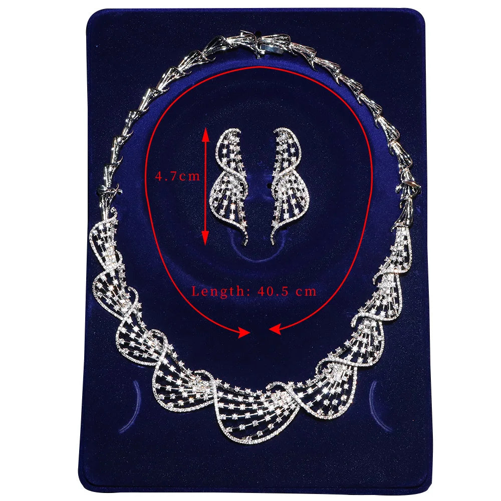 EIRALEE New Women's jewelry set Cubic Zirconia necklace and earrings Bridal jewelry set for women's ball wedding party accessori