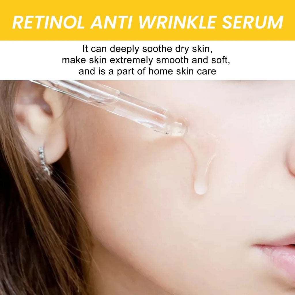 Retinol Anti-Wrinkle Serum Anti Aging Face Lifting Firming Fade Fine Lines Moisturizing Skin Care Hyaluronic Acid Facial Serum