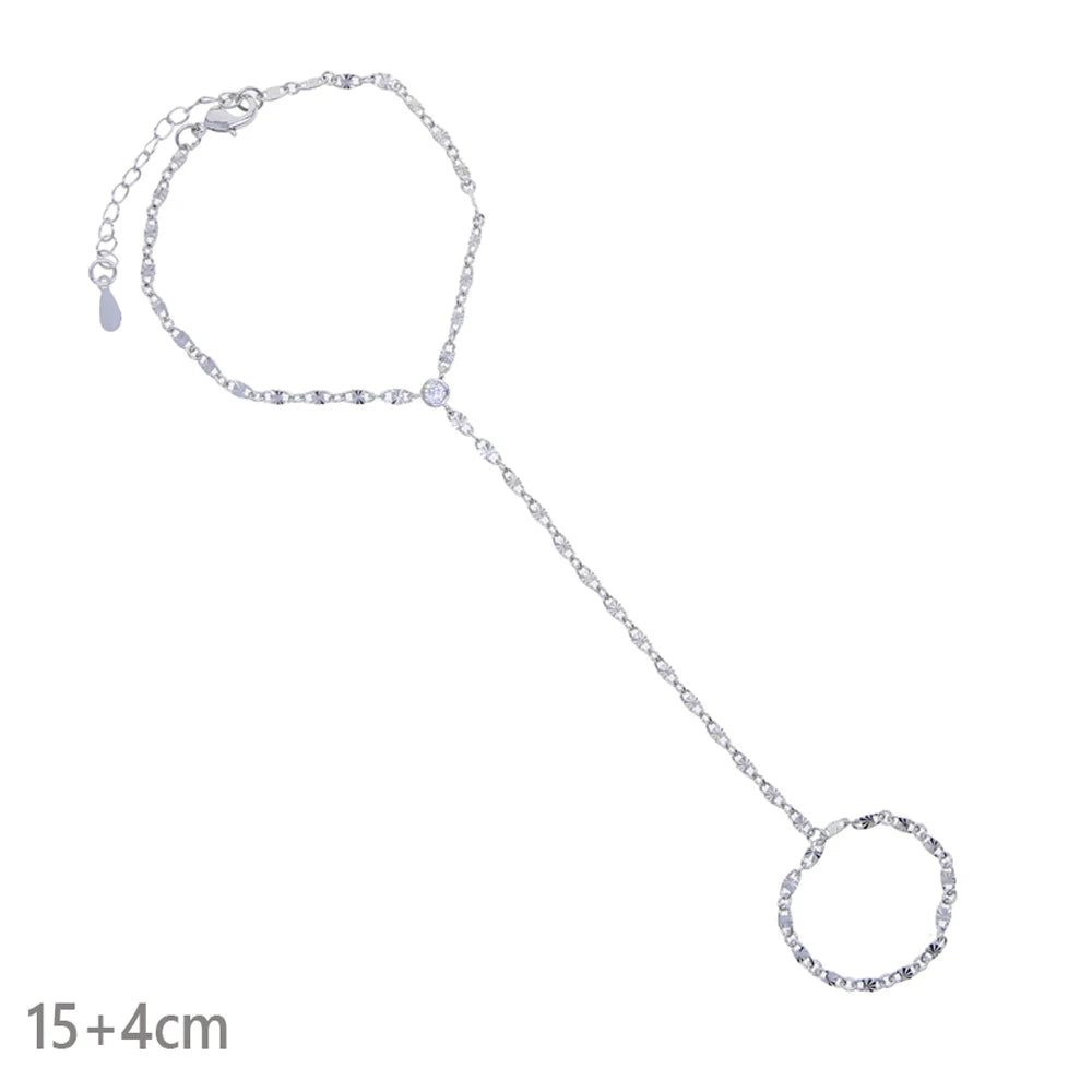 2025 New Micro Pave Clear CZ Tassel Hand Chain Bracelet Gold Color With Round CZ Station Double Chain Fashion Women Jewelry